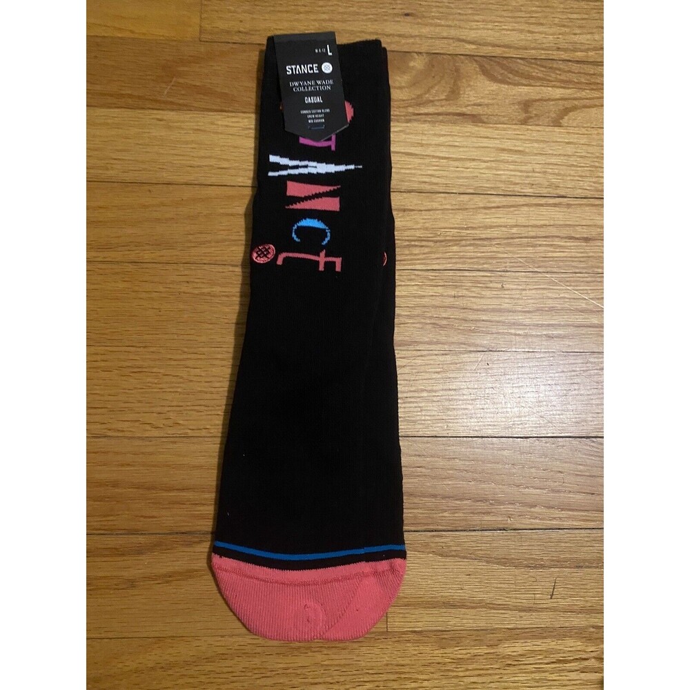 Stance Dwayne Wade Collection Large Black Pink Casual Socks